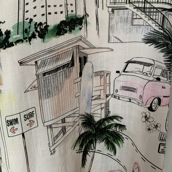 ZARA HAWAIIAN STYLE BUTTON DOWN SHORT SLEEVE TOP - Picture 8 of 11